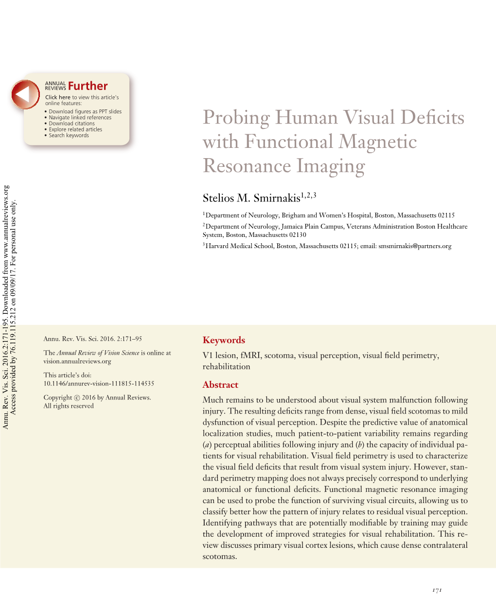 Probing Human Visual Deficits with Functional Magnetic Resonance