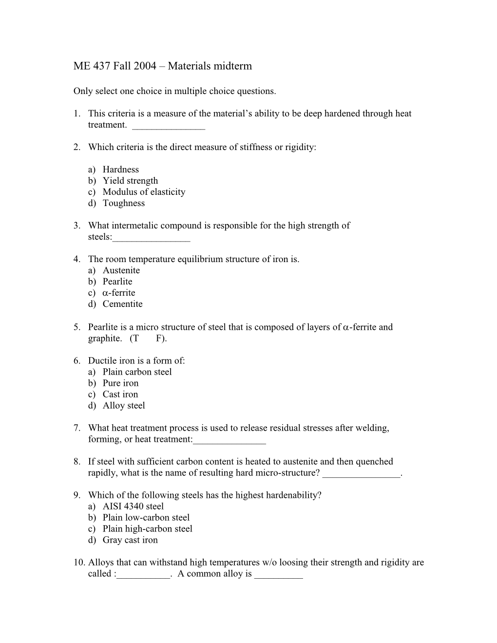 ME 437 Mechanical System Design