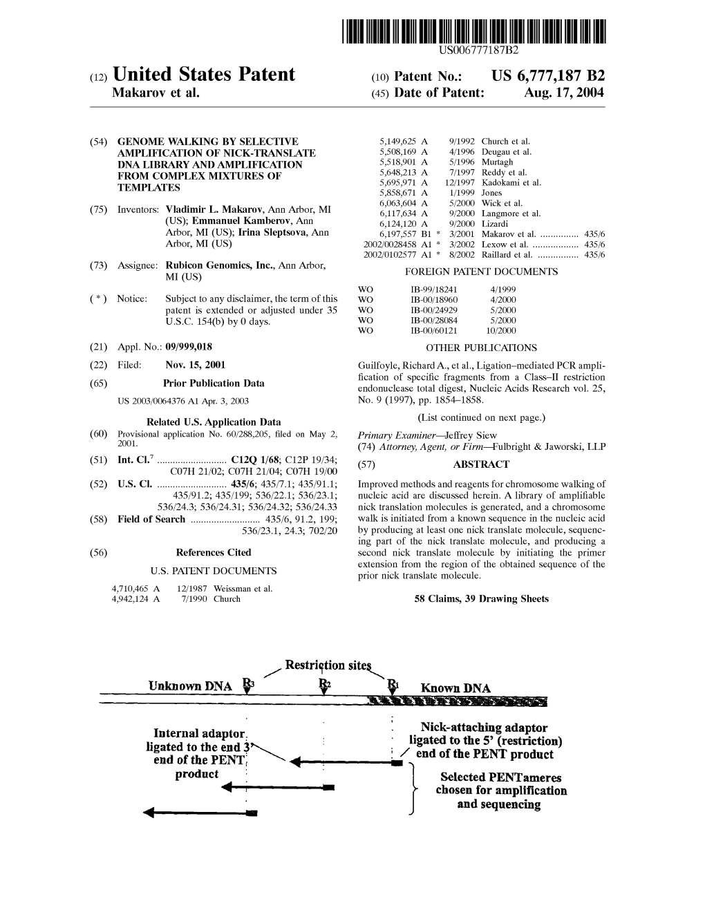 (12) United States Patent Restriction Sites