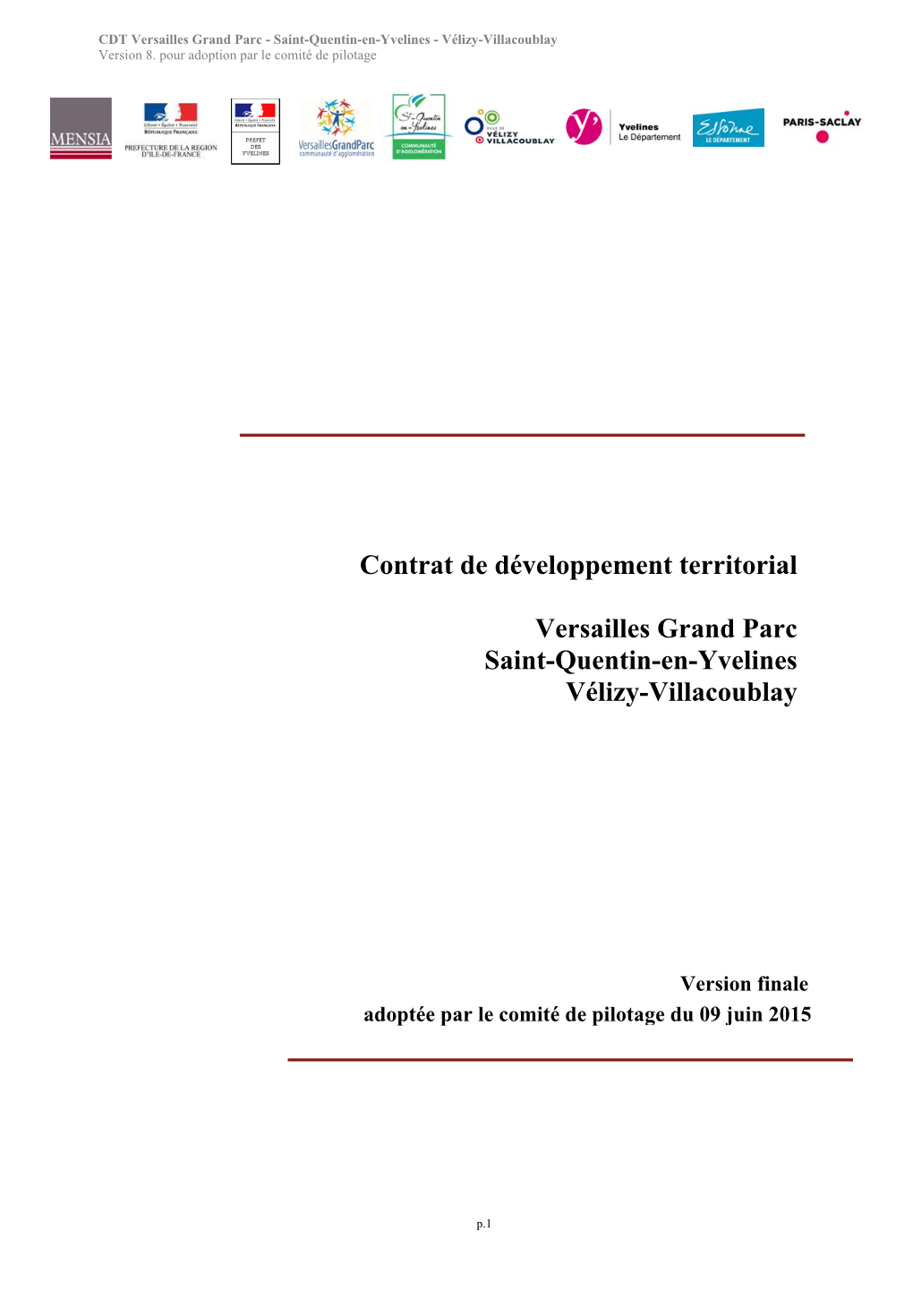 Contrat De Développement Territorial Versailles Grand Parc Saint