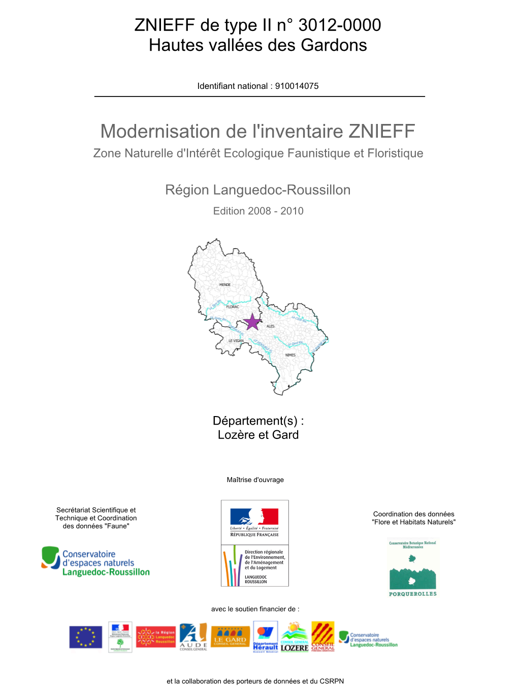 Fiche ZNIEFF Languedoc-Roussillon