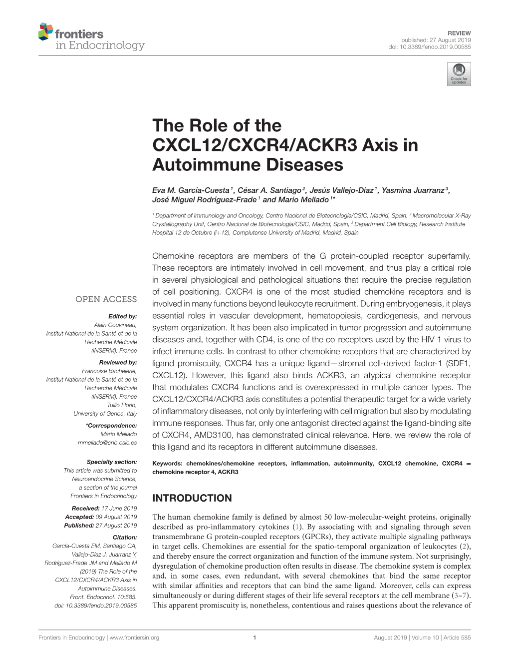 The Role of the CXCL12/CXCR4/ACKR3 Axis in Autoimmune Diseases