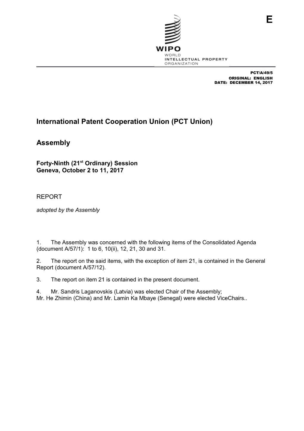 International Patent Cooperation Union (PCT Union) s7