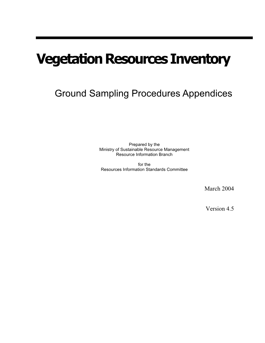 Vegetation Resources Inventory