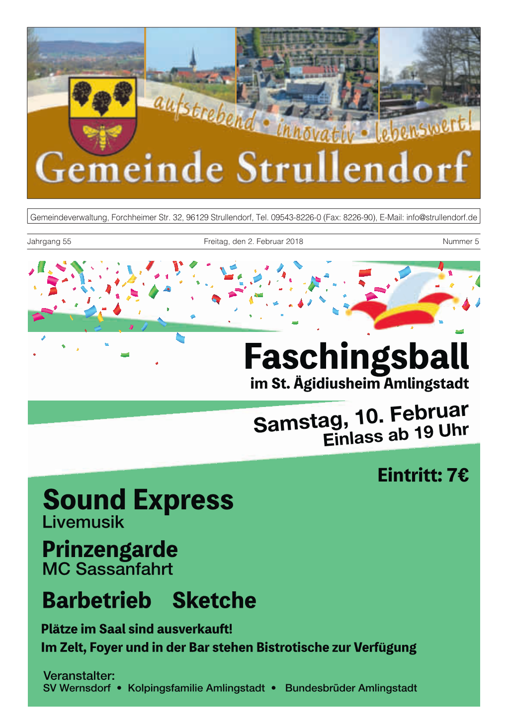 Mitteilungsblatt Der Gemeinde Strullendorf 5-2018