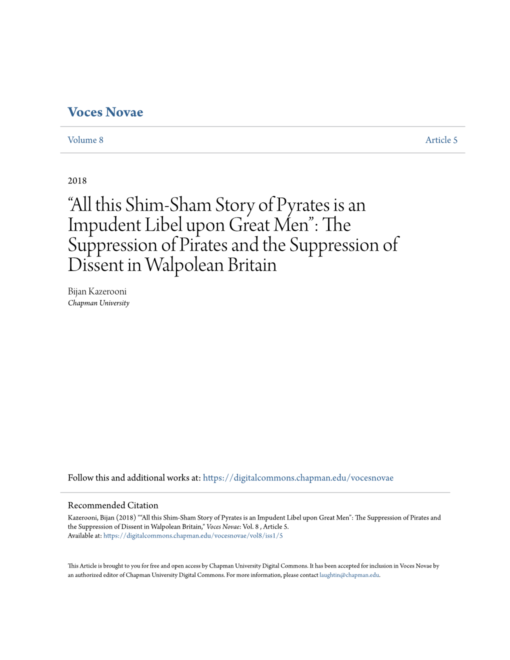 Â•Œall This Shim-Sham Story of Pyrates Is an Impudent Libel Upon