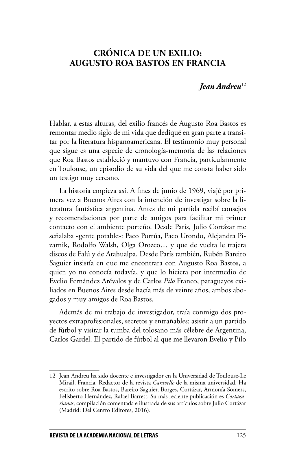 Augusto Roa Bastos En Francia