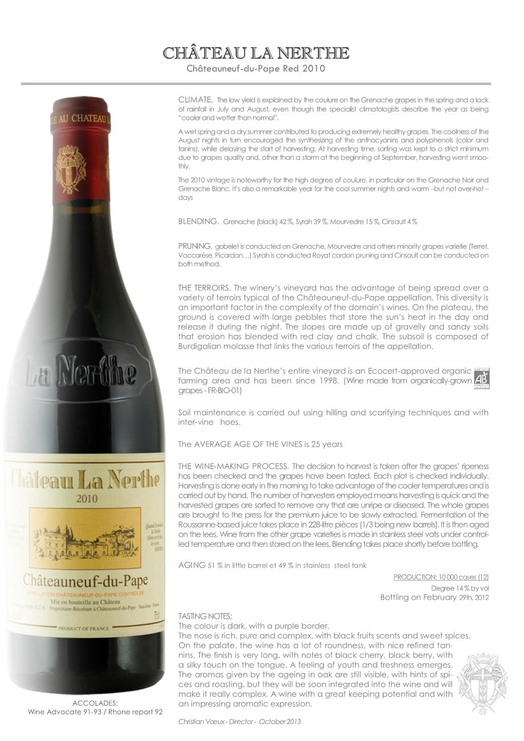 Châteauneuf-Du-Pape Red 2010