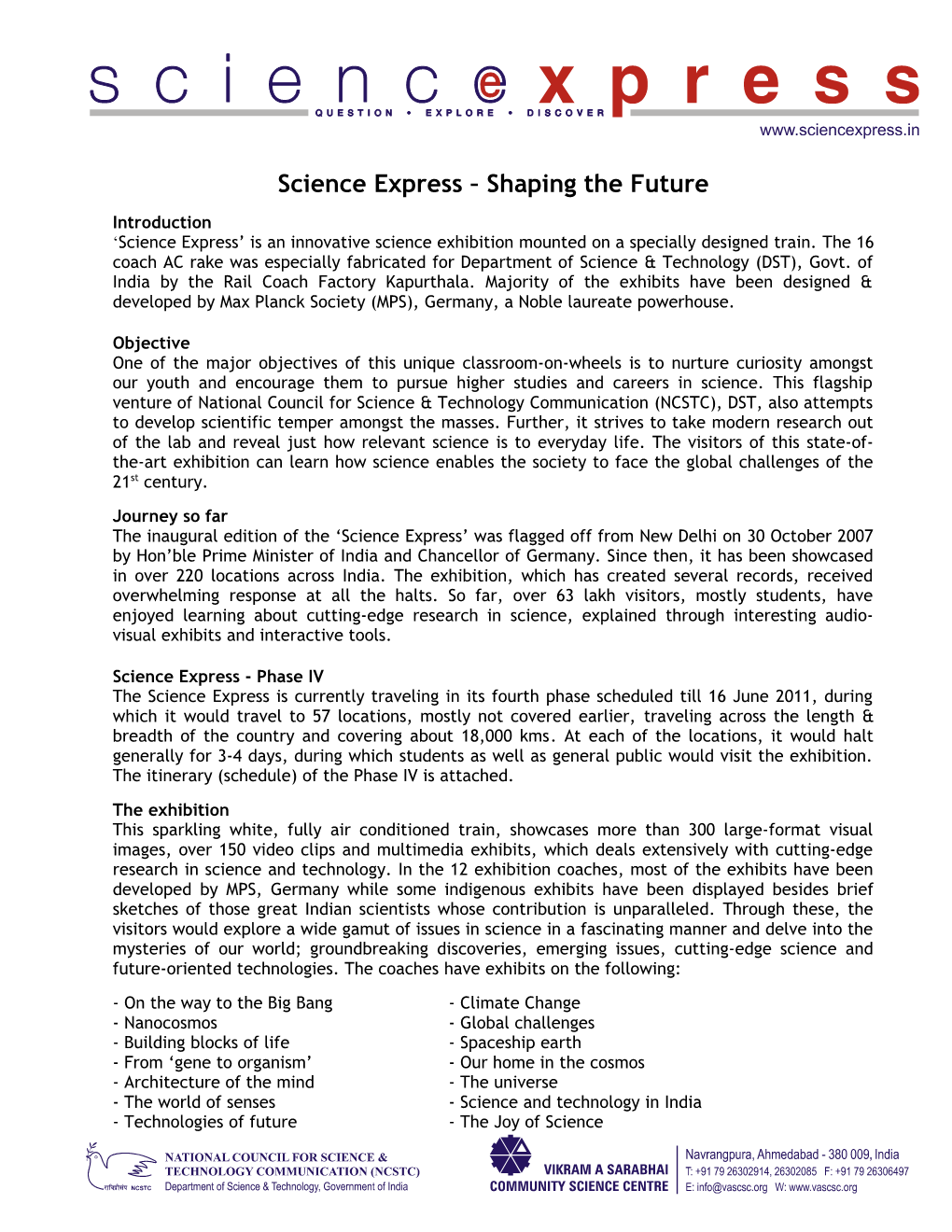 Science Express Shaping the Future