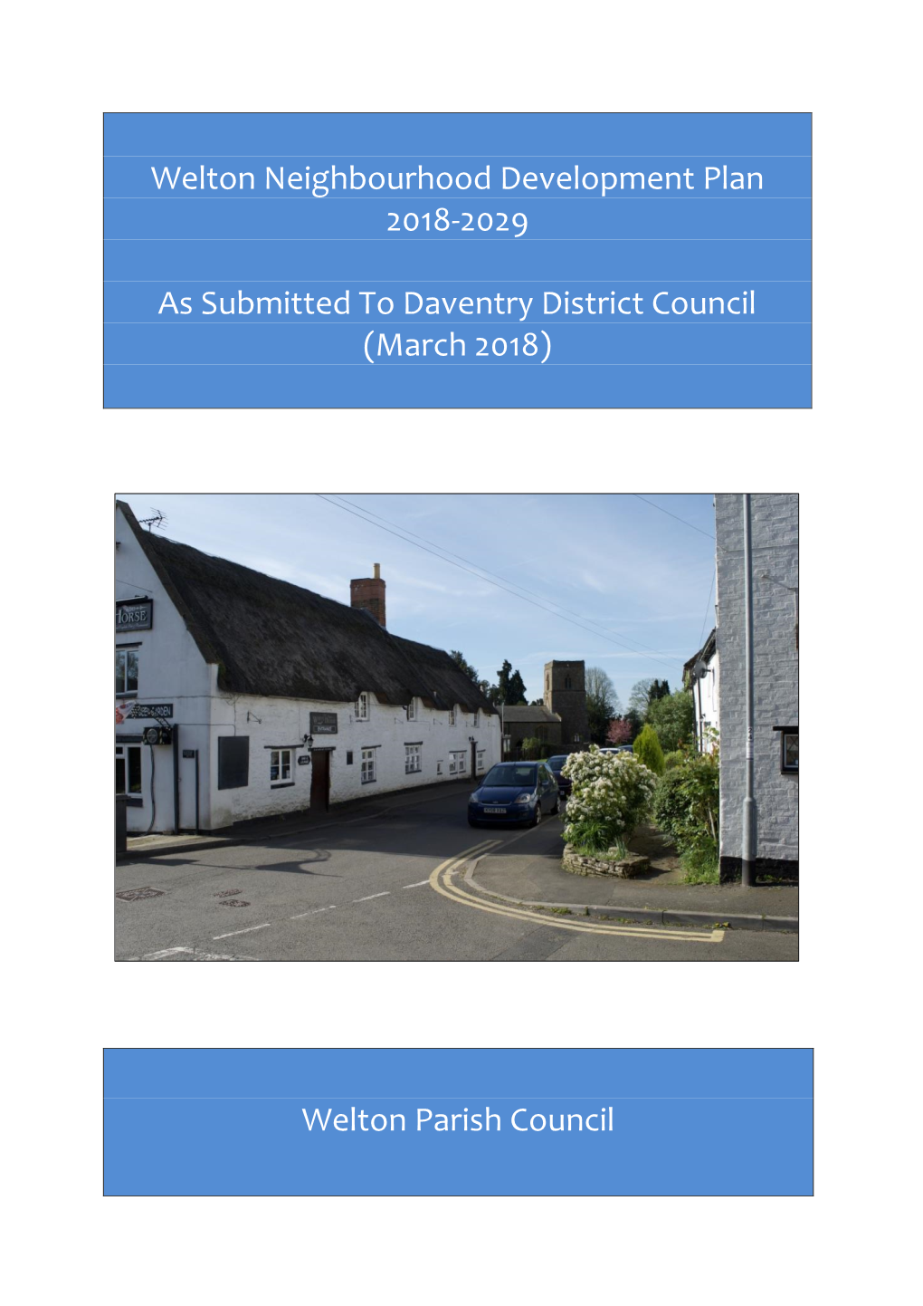 Welton Neighbourhood Development Plan 2018-2029 As Submitted To