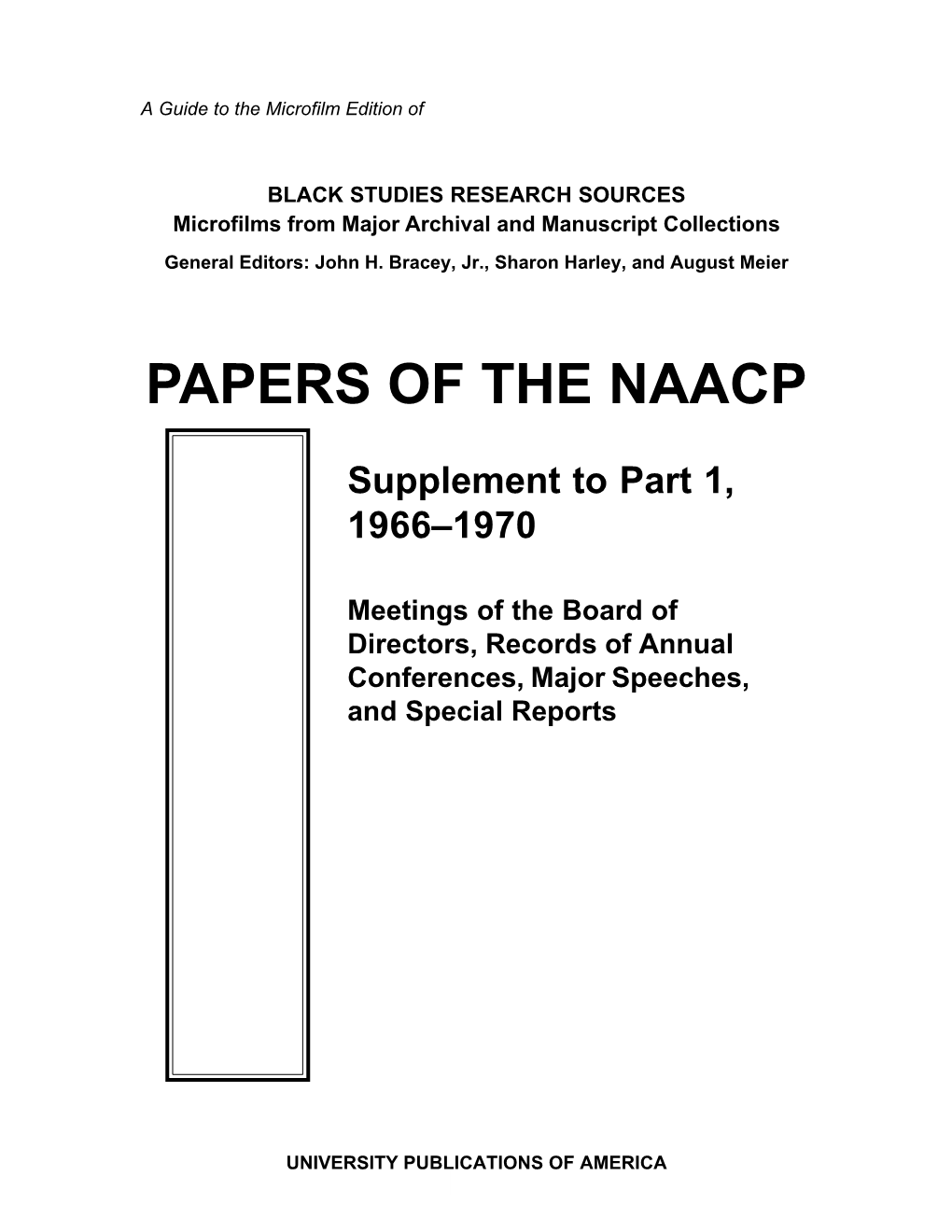 Papers of the Naacp