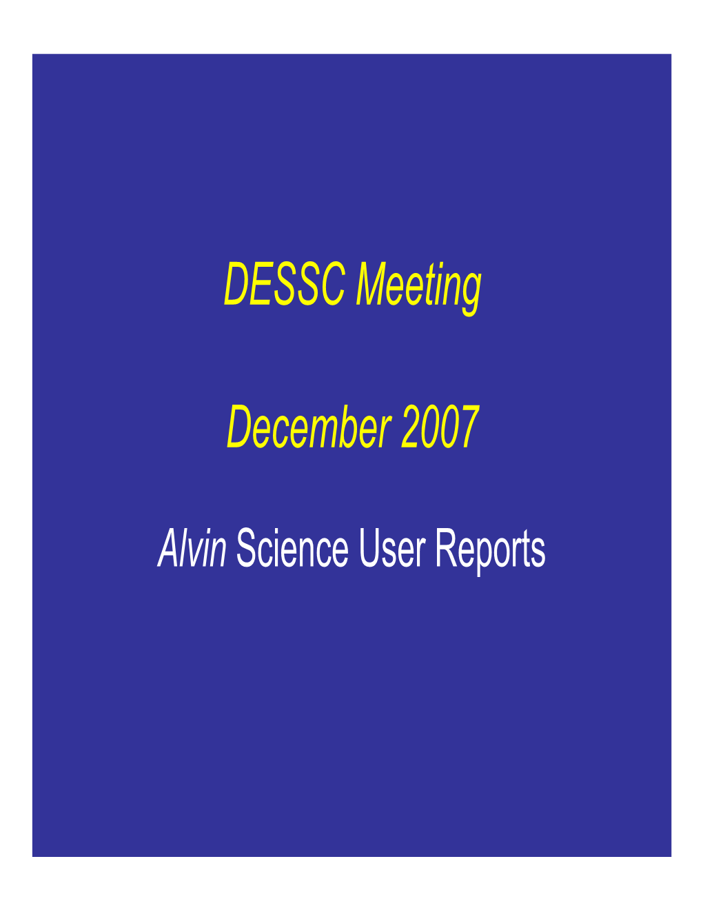 2007 DESSC Winter Meeting Appendix II