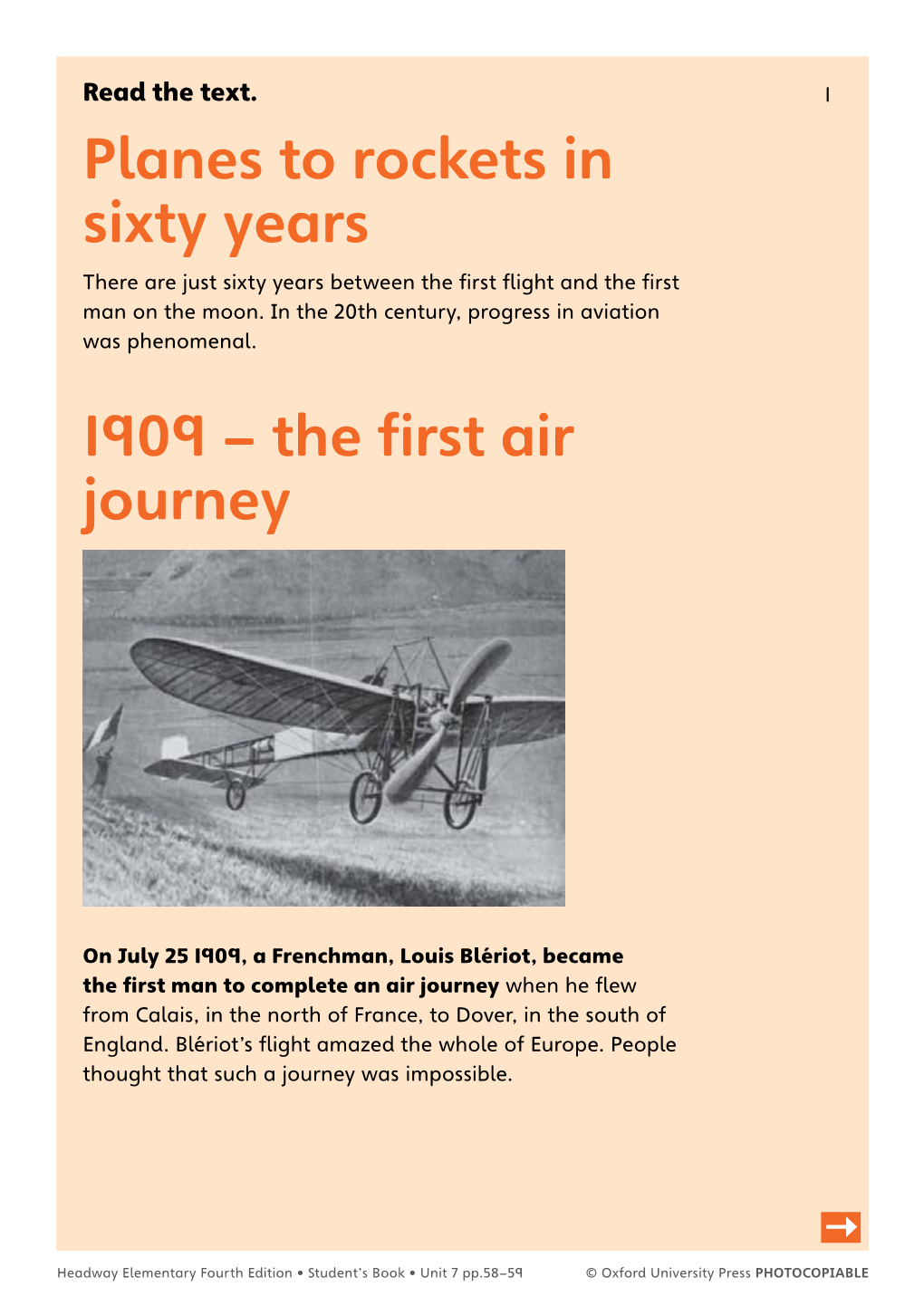 Planes to Rockets in Sixty Years 1909 – the First Air Journey