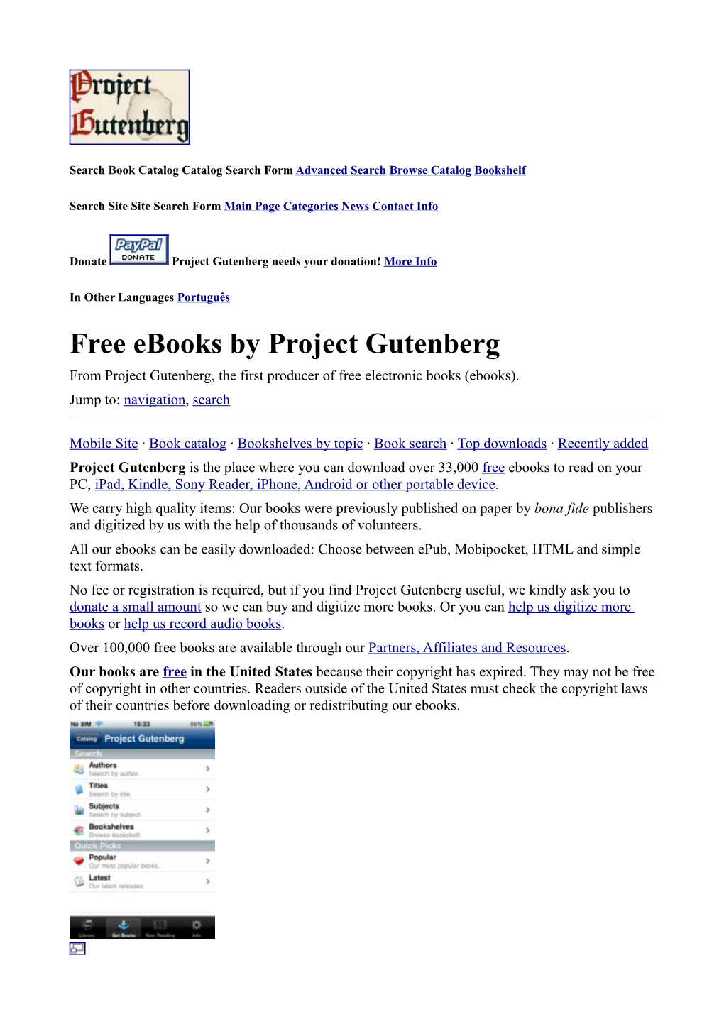 Free Ebooks by Project Gutenberg from Project Gutenberg, the First Producer of Free Electronic Books (Ebooks)