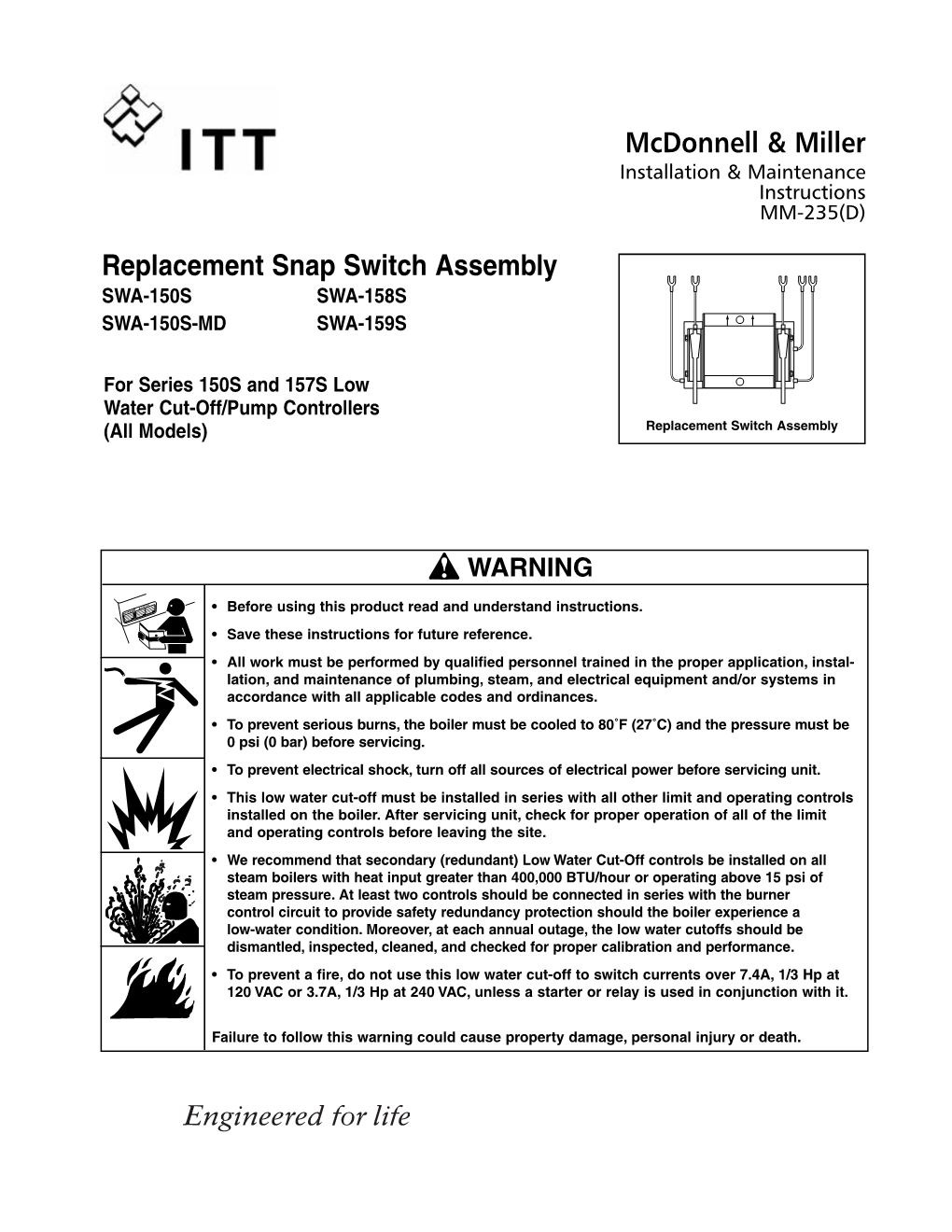 Replacement Snap Switch Assembly Mcdonnell & Miller