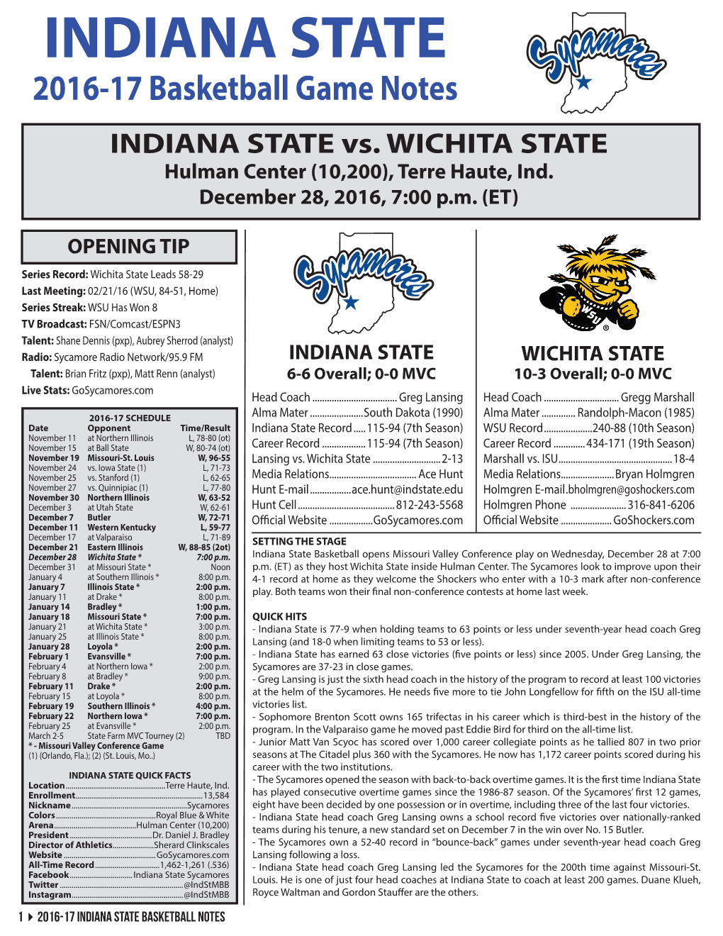 Indiana State Vs