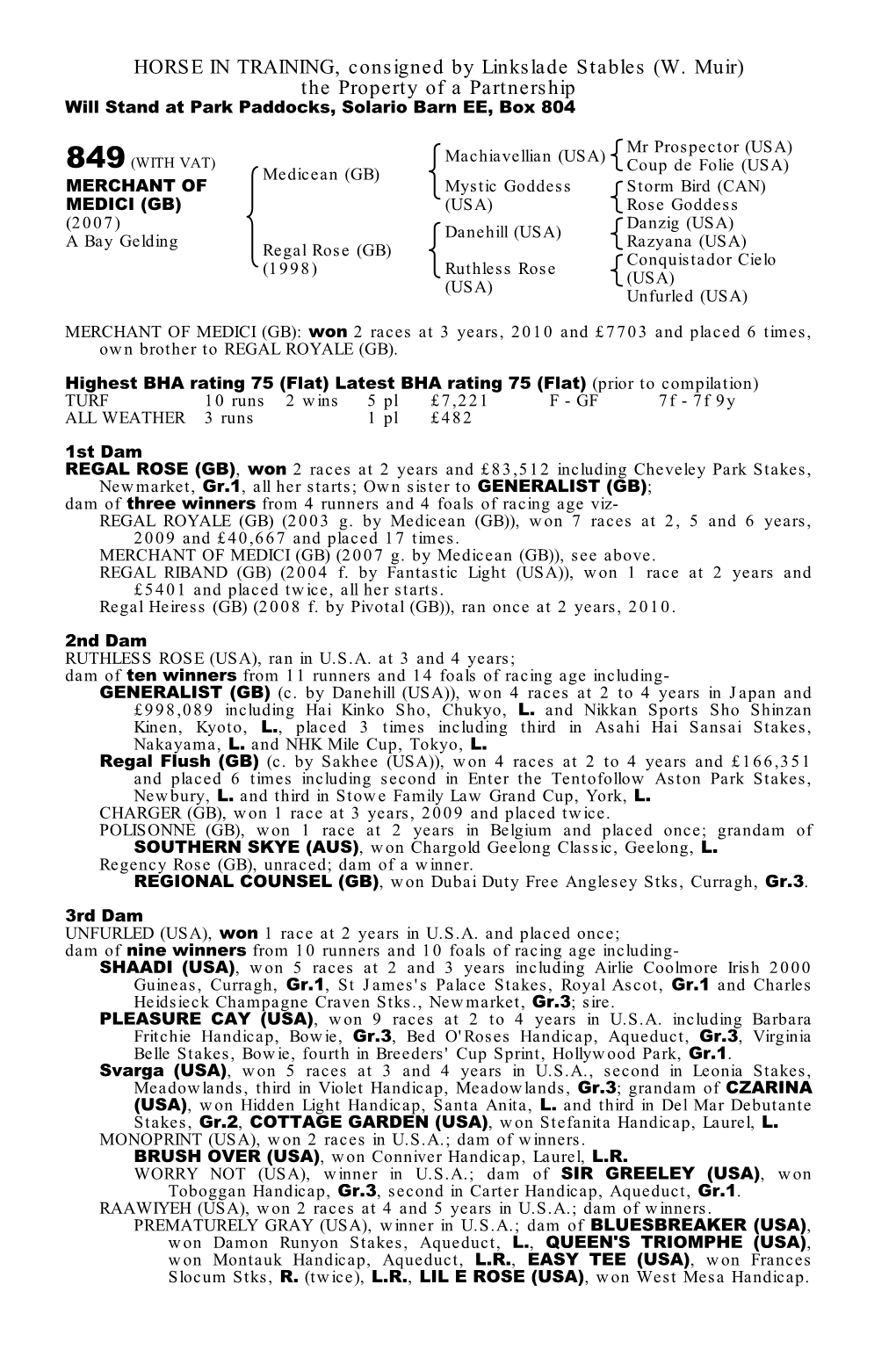 HORSE in TRAINING, Consigned by Conkwell Grange