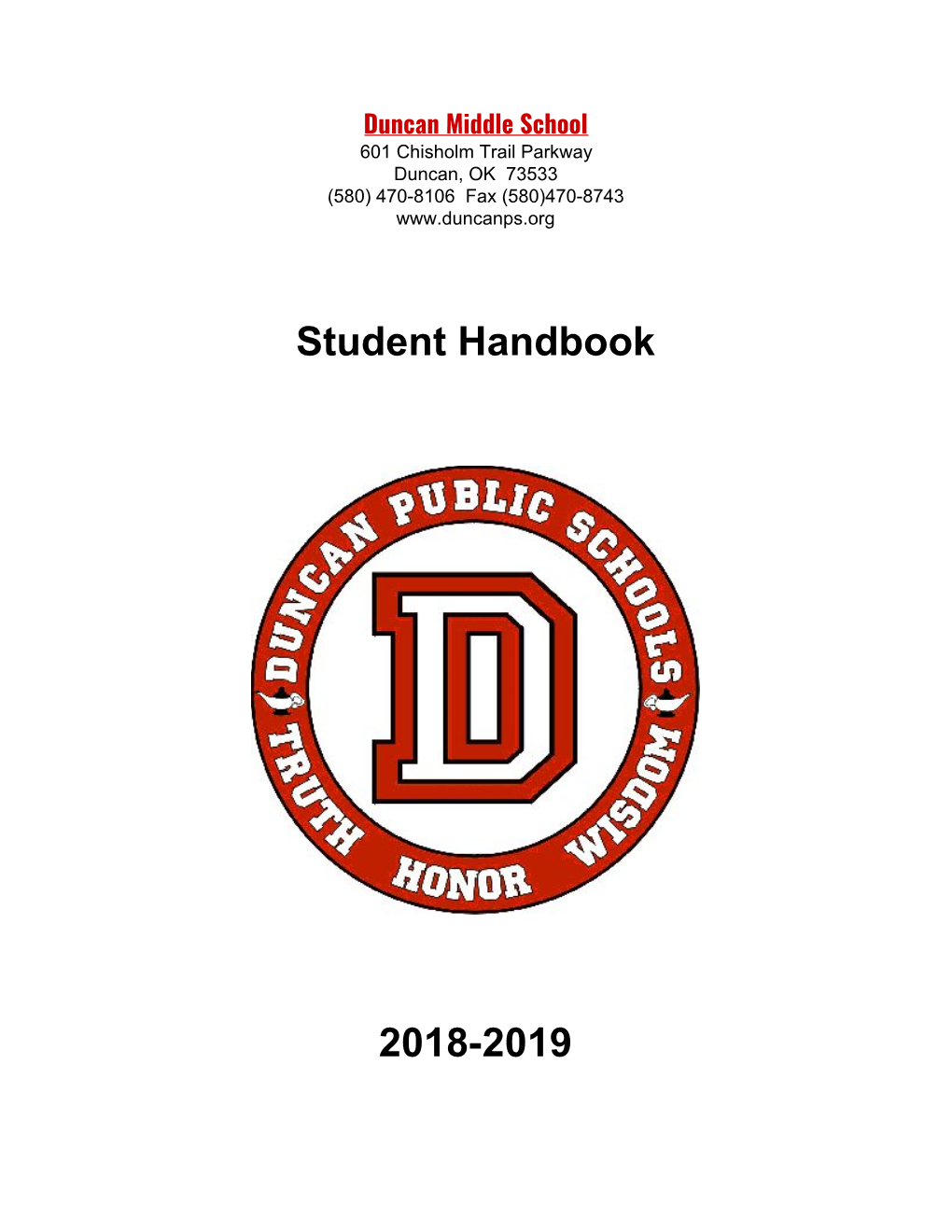 Student Handbook 2018-2019