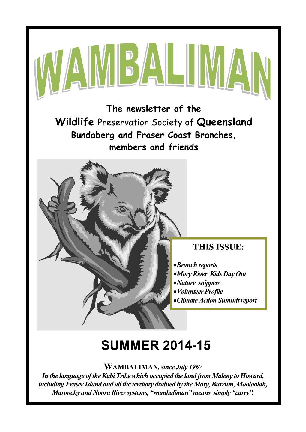 Wambaliman SUMMER 2014-15