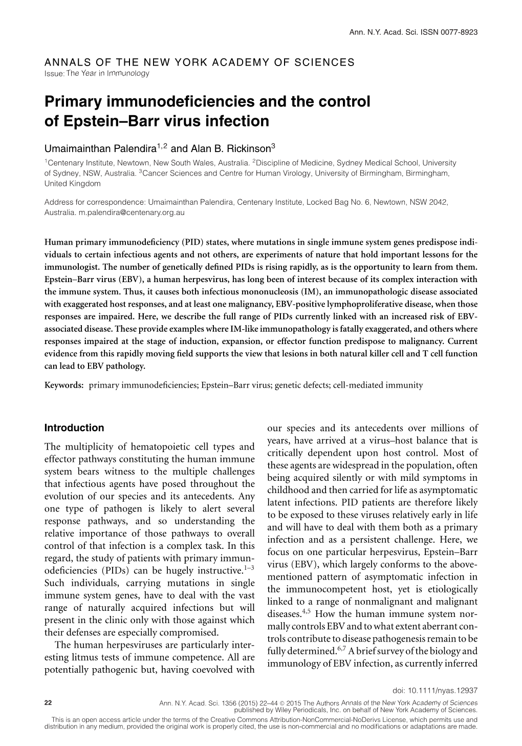 Barr Virus Infection