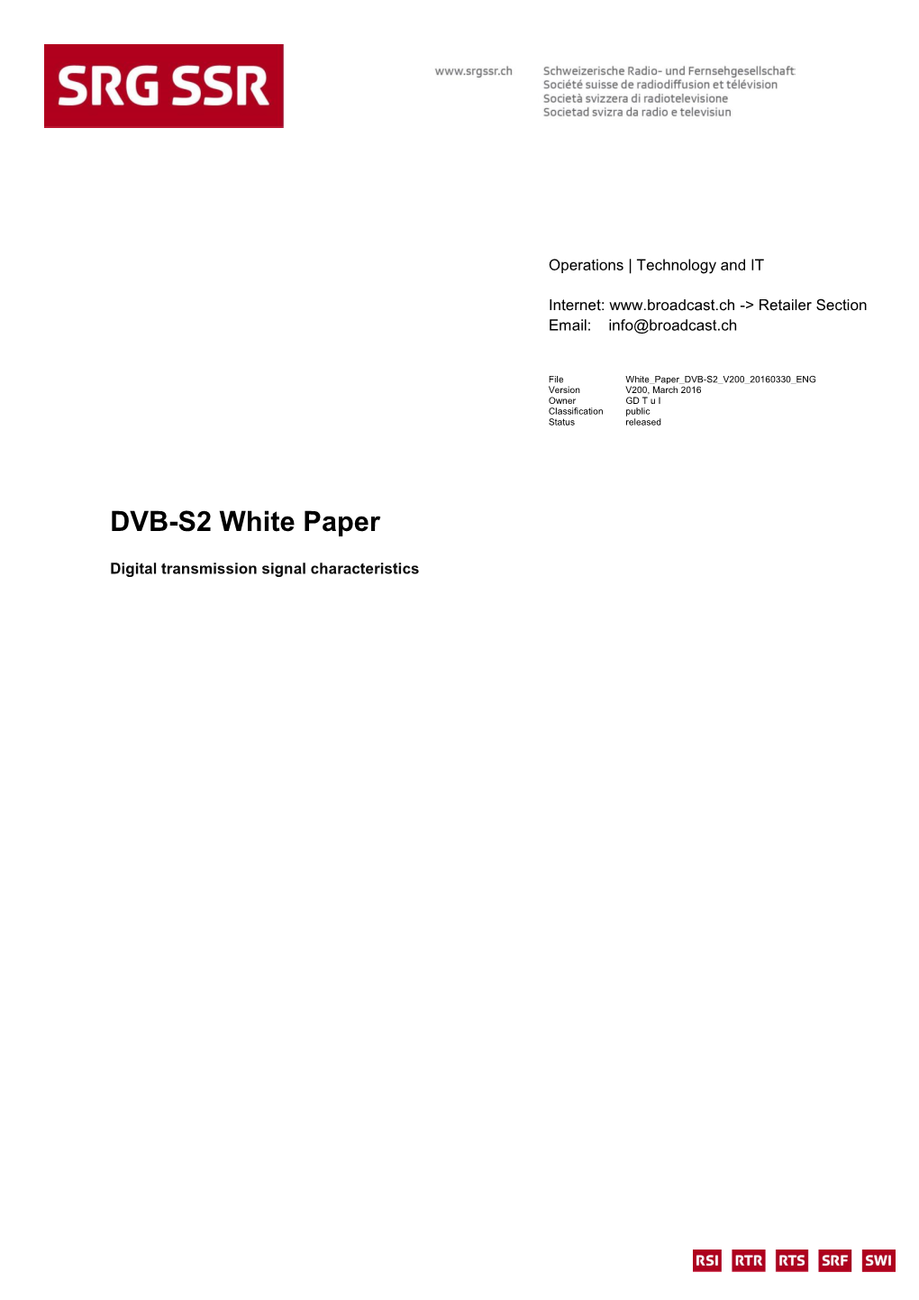 DVB-S2 White Paper