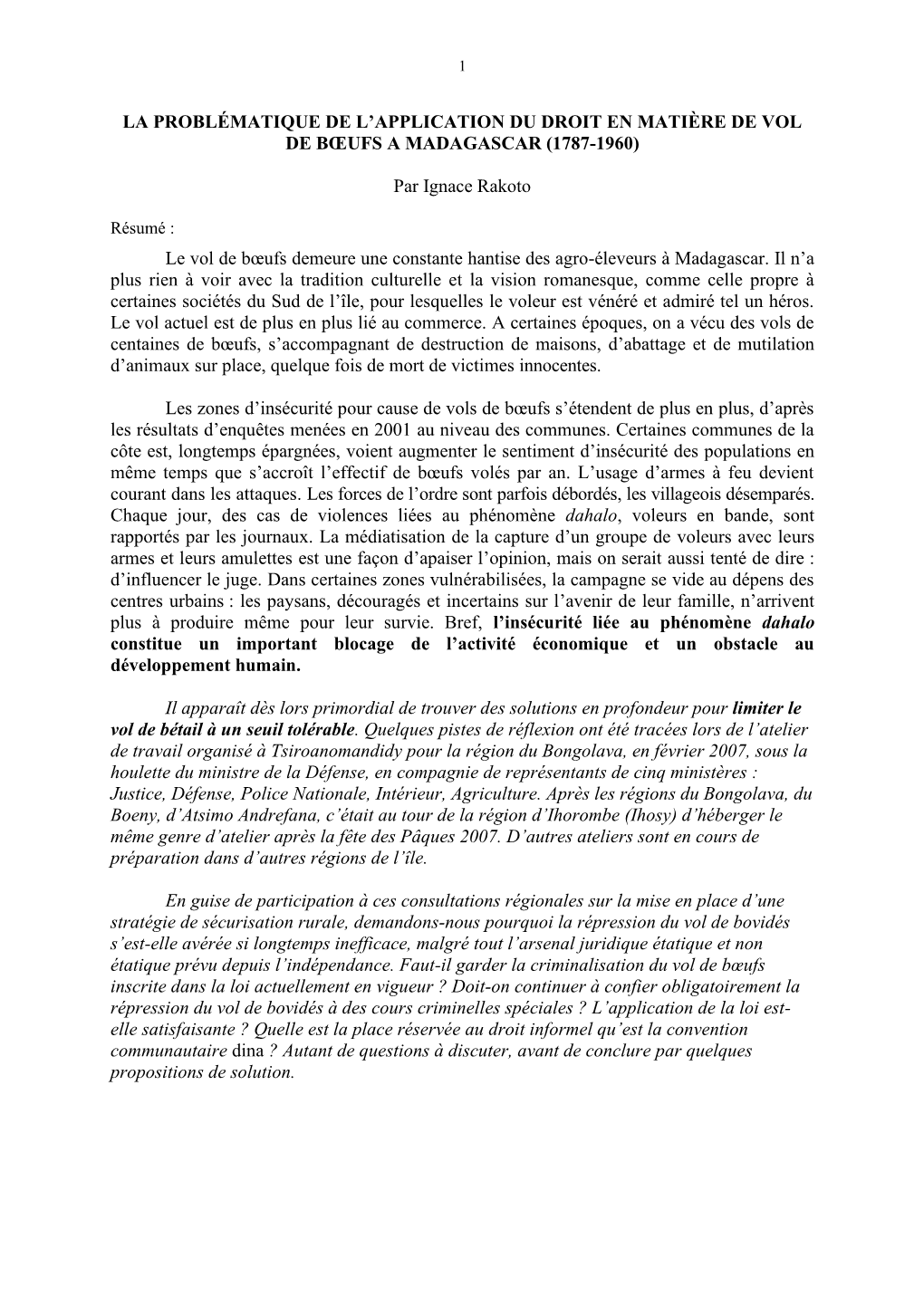 La Problématique De L'application Du Droit En