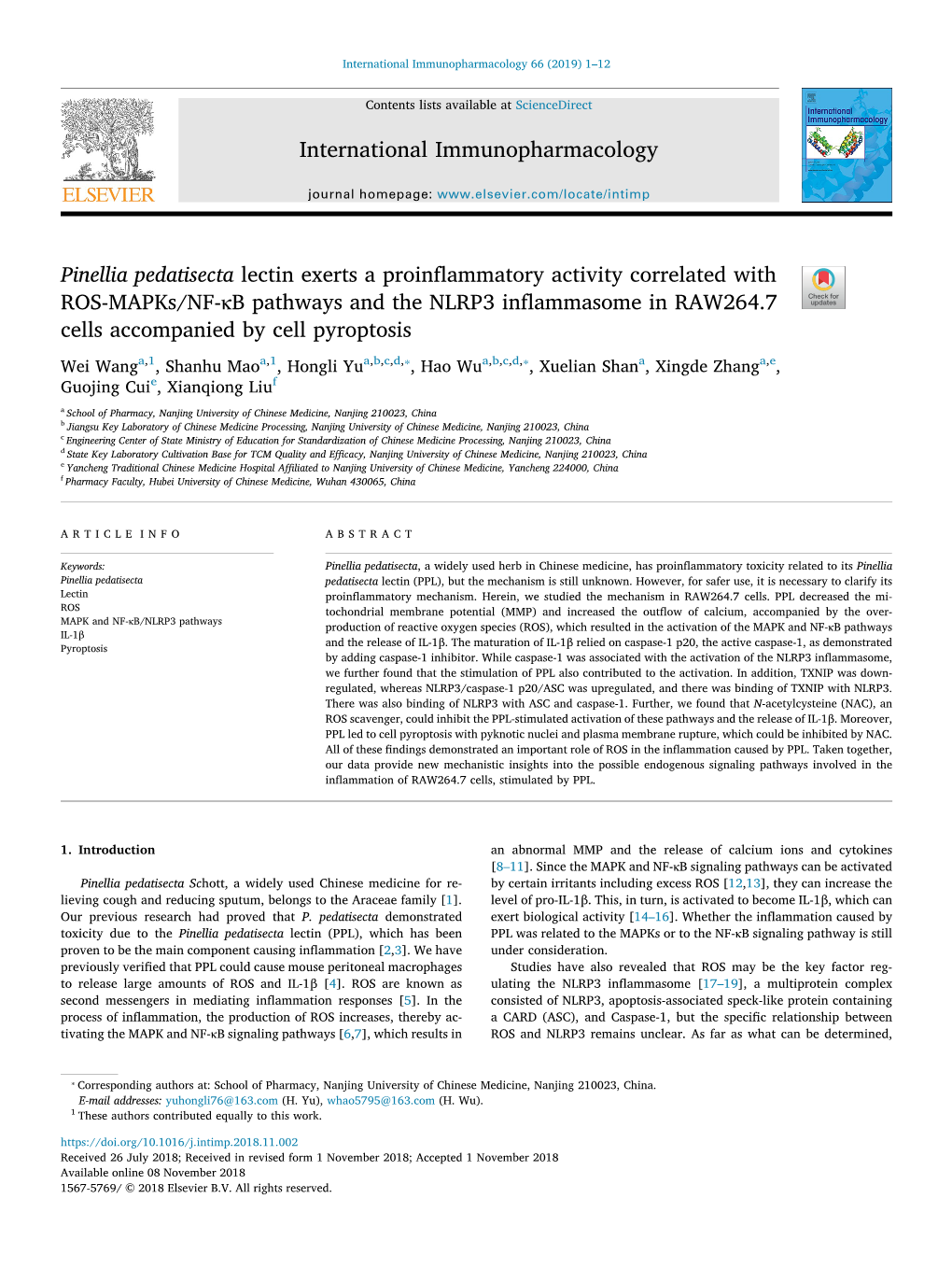 Pinellia Pedatisecta Lectin Exerts a Proinflammatory Activity Correlated