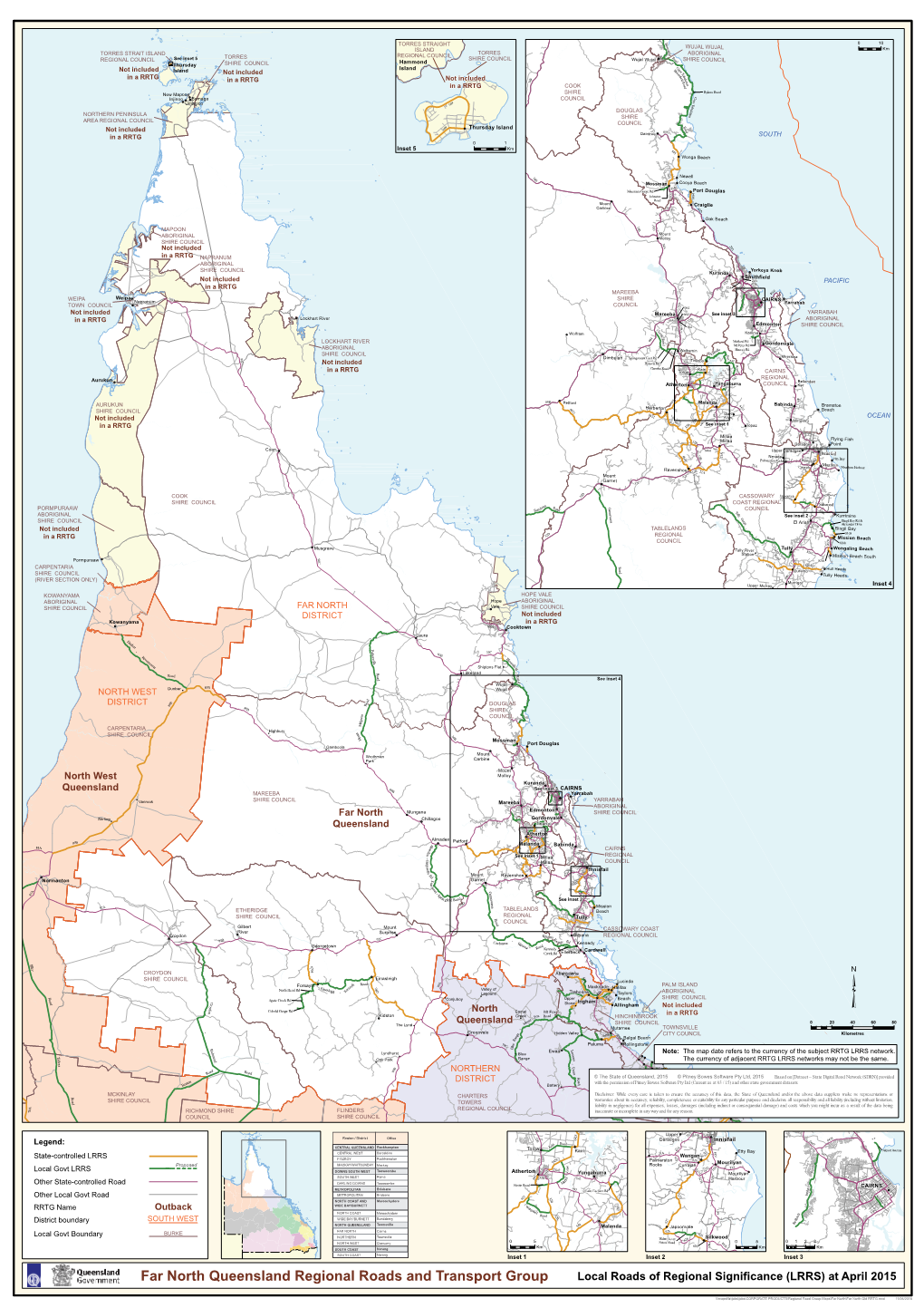 Far North Queensland Regional Roads and Transport Group Local Roads of Regional Significance (LRRS) at April 2015