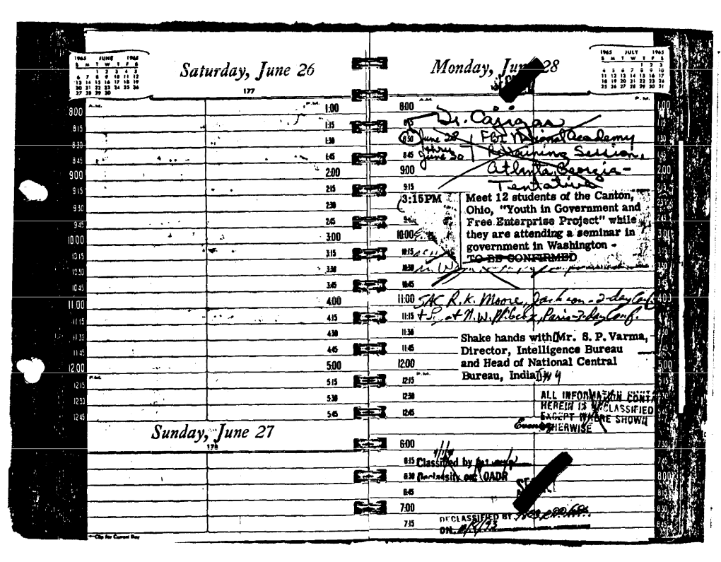 J. Edgar Hoover Appointment and Phone Logs Part 41 of 44