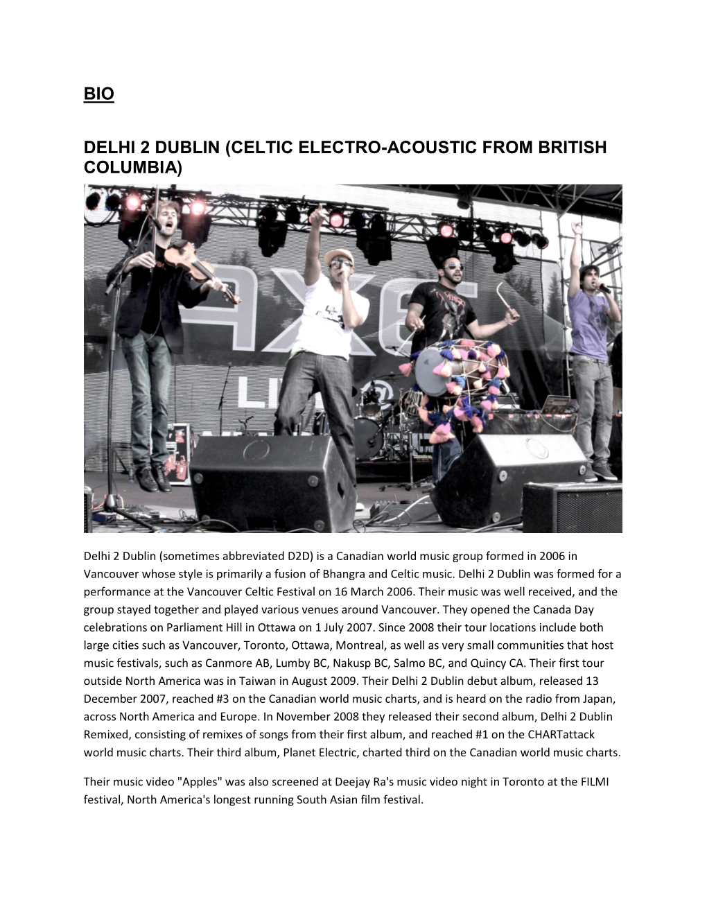 Bio Delhi 2 Dublin (Celtic Electro-Acoustic from British Columbia)