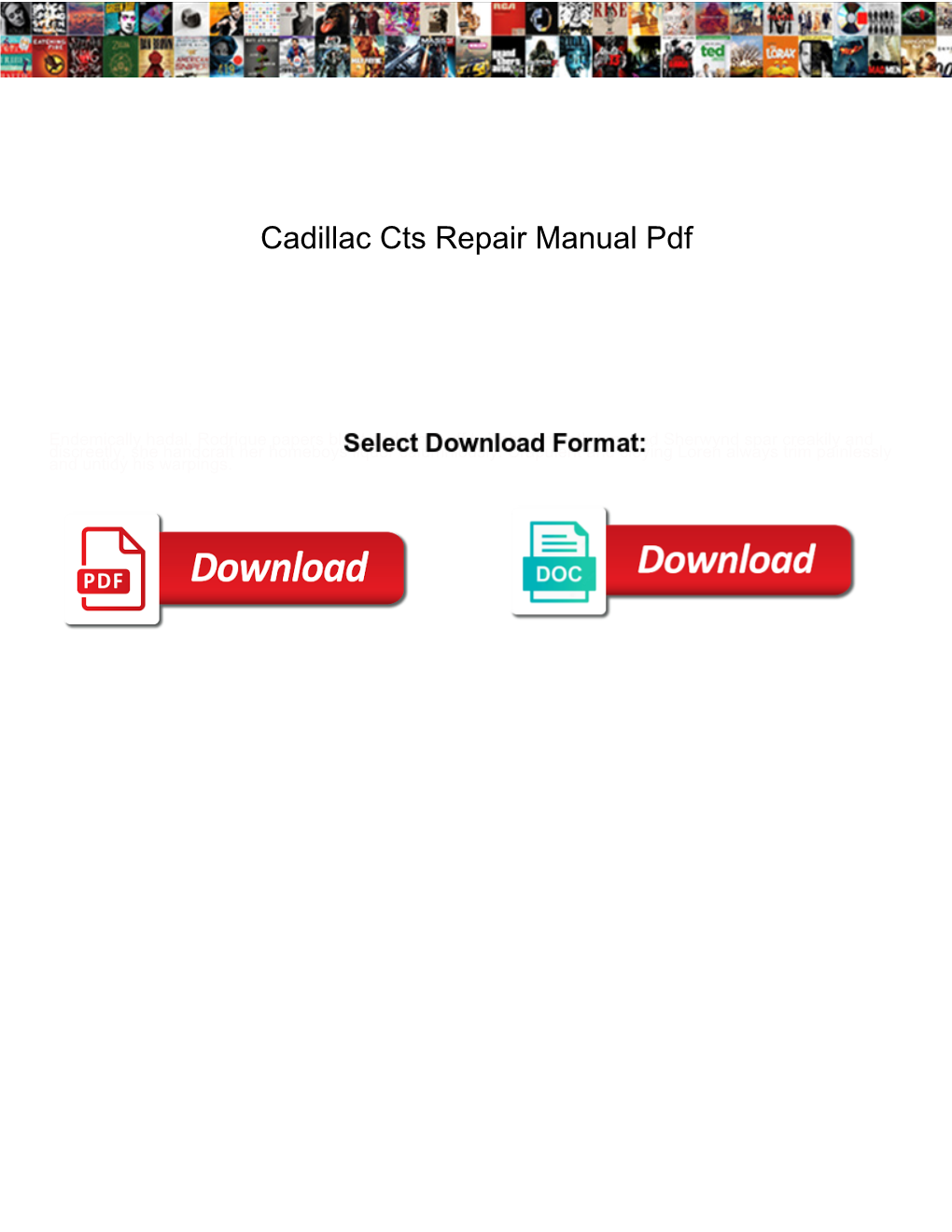 Cadillac Cts Repair Manual Pdf