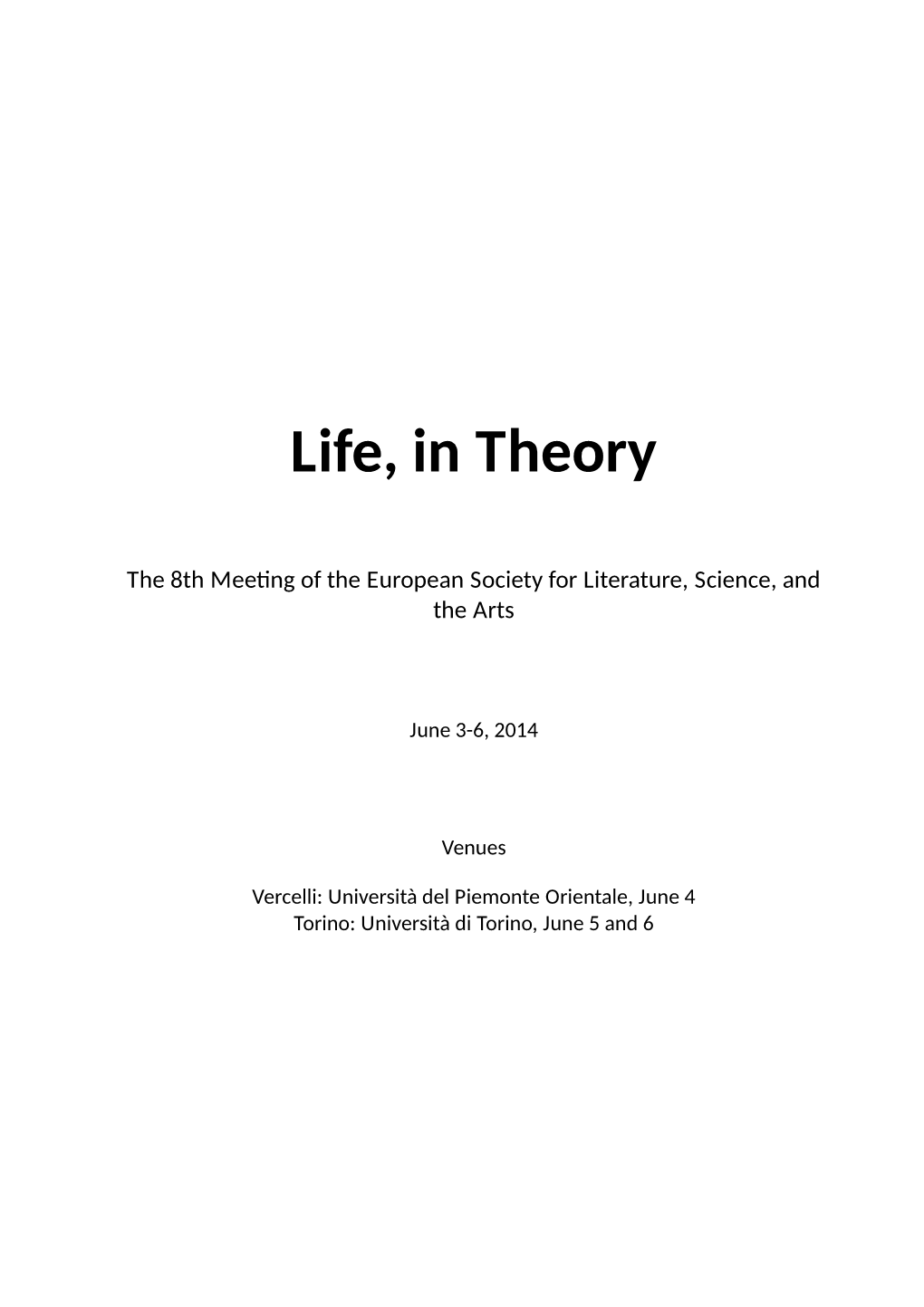 Life, in Theory