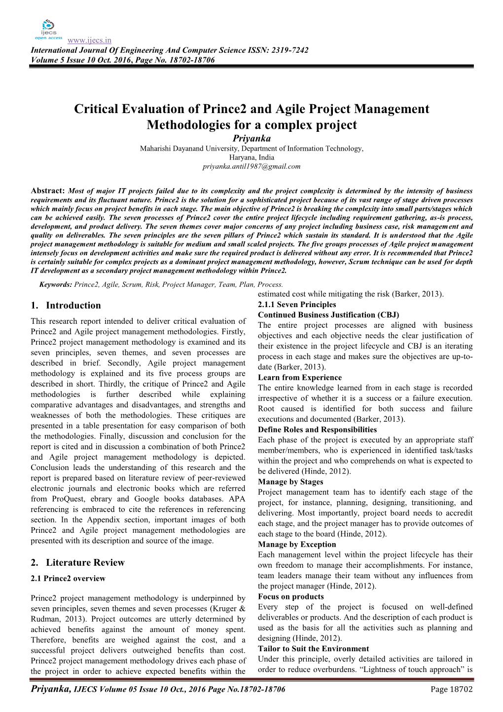 Critical Evaluation of Prince2 and Agile Project Management