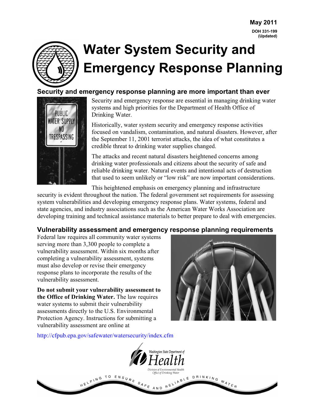 Water System Security and Emergency Response Planning