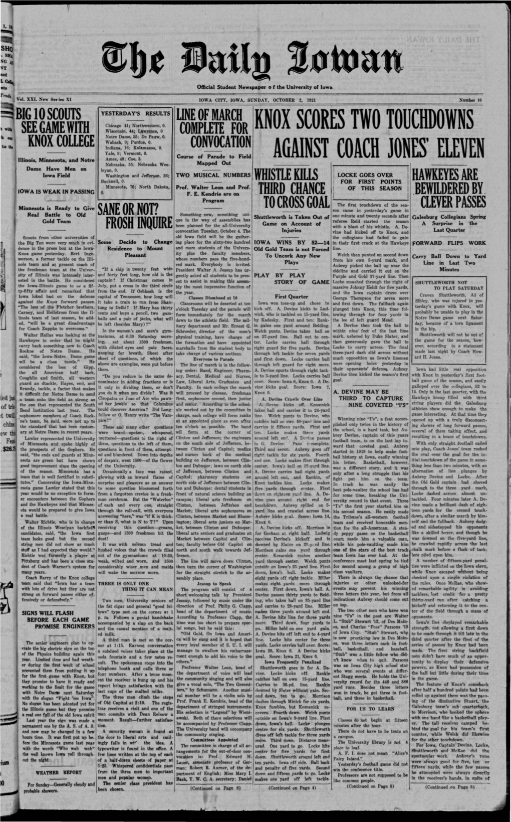 Daily Iowan (Iowa City, Iowa), 1921-10-02