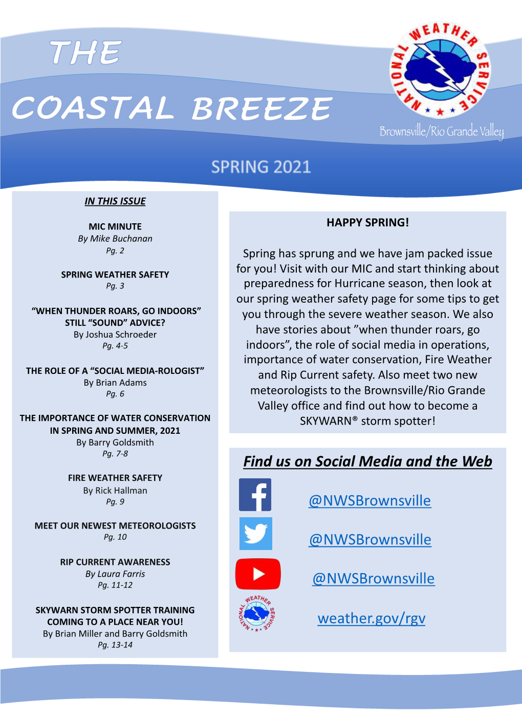 Find Us on Social Media and the Web @Nwsbrownsville