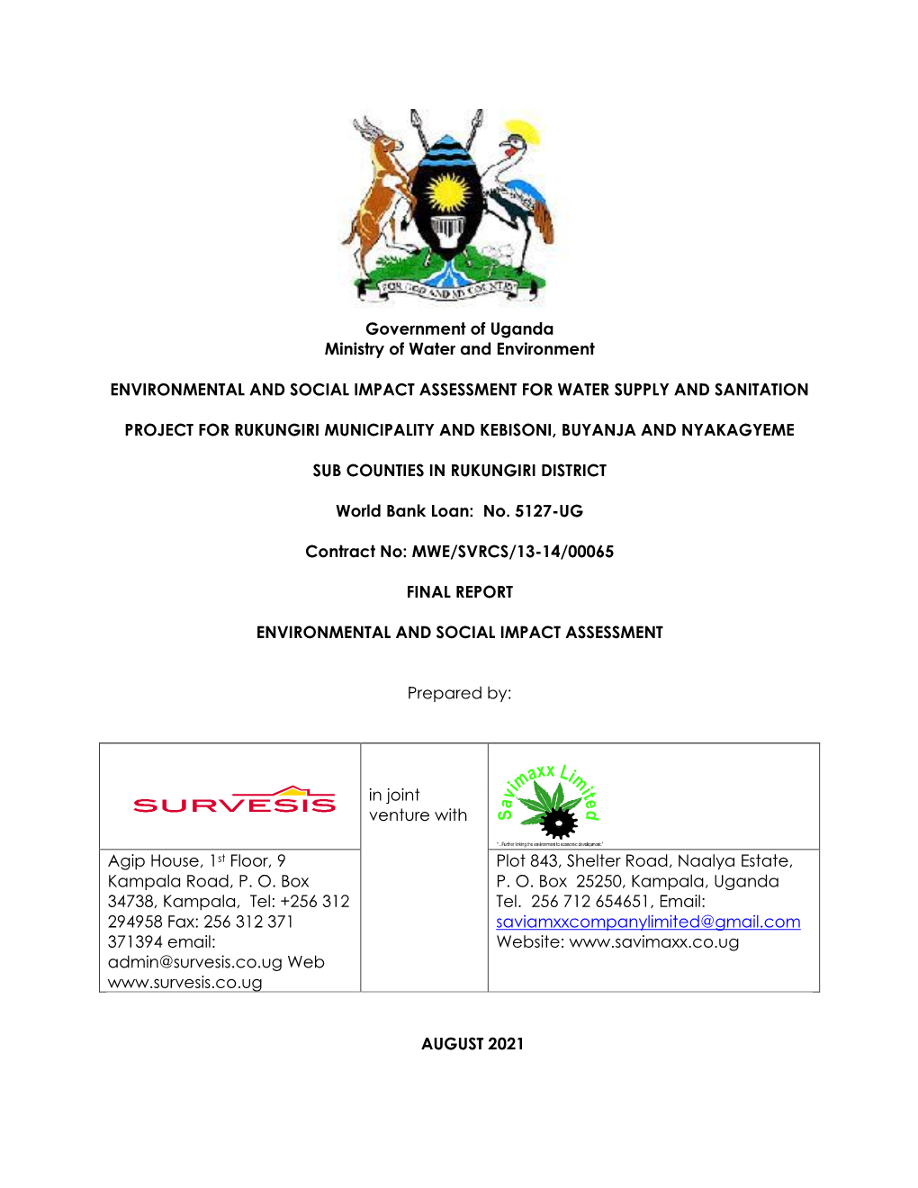 Vol 5- 3 ESIA Rukungiri Municipality Sanitation Facilities.Pdf