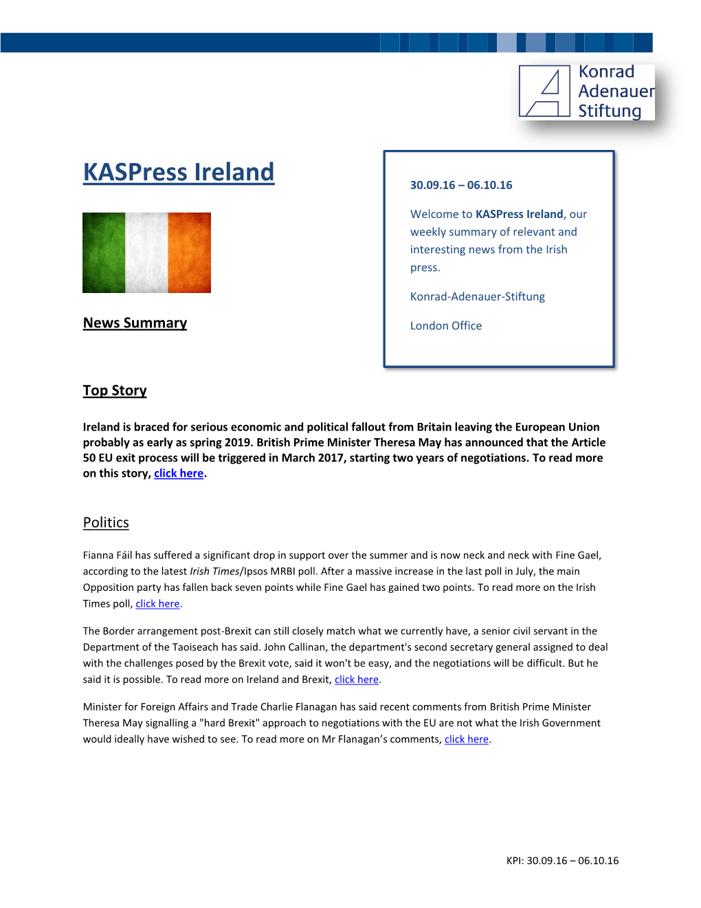 Kaspress Ireland 30.09.16 – 06.10.16