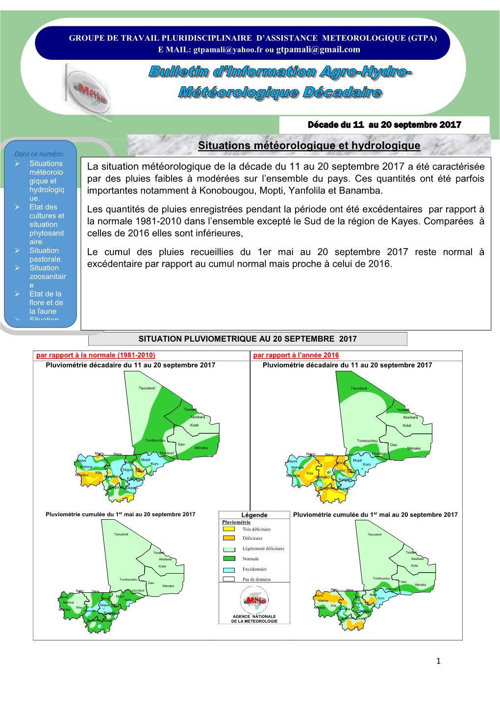 Situations Météorologique Et Hydrologique