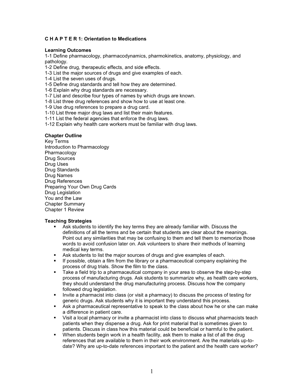 C H a P T E R 1: Orientation to Medications