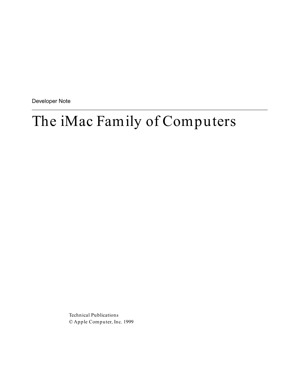 The Imac Family of Computers