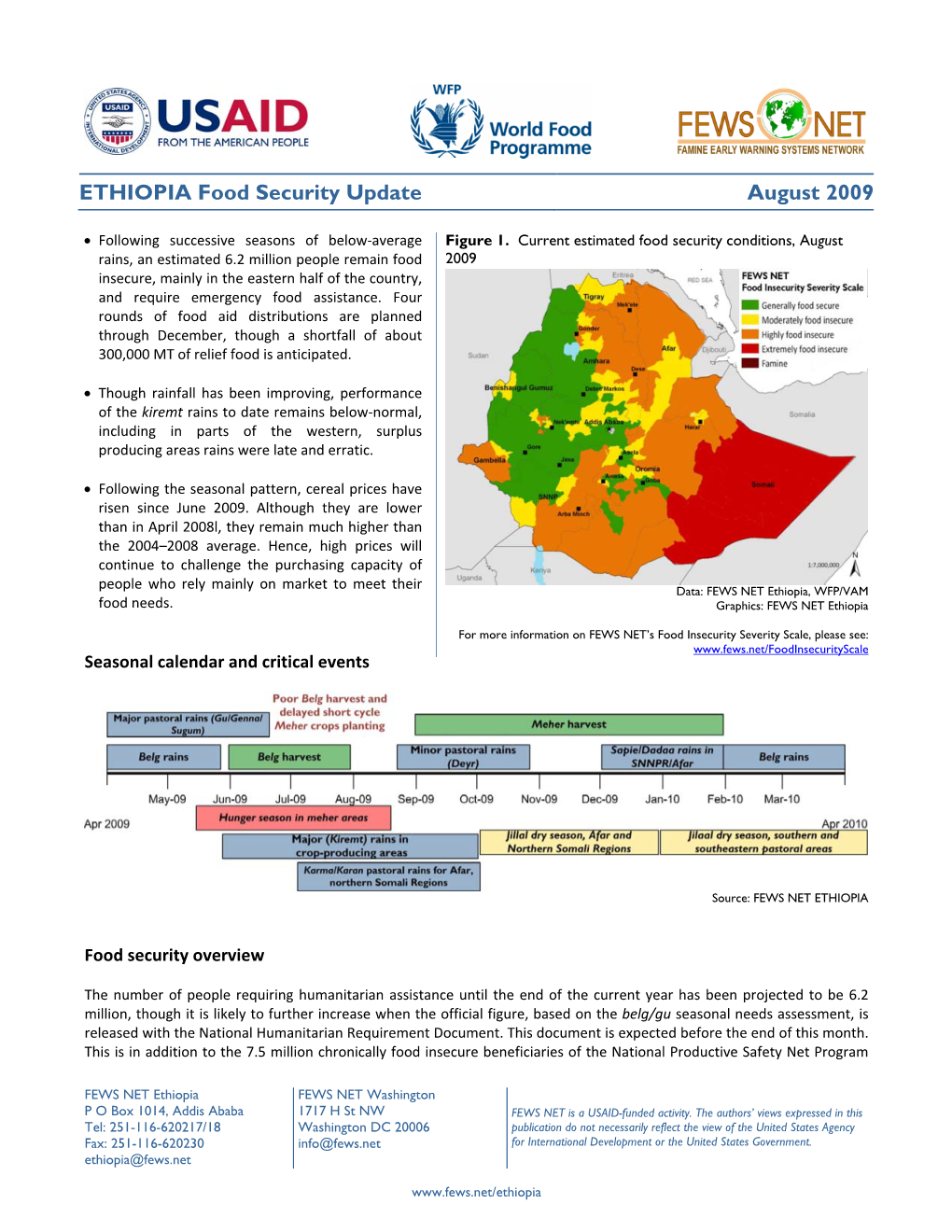ETHIOPIA Food Security Update August 2009