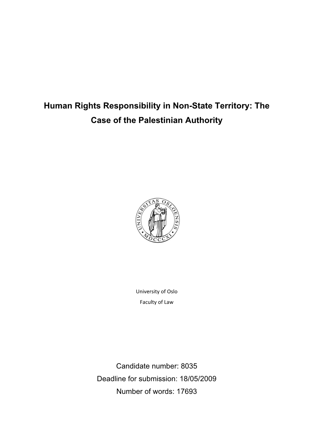 The Case of the Palestinian Authority