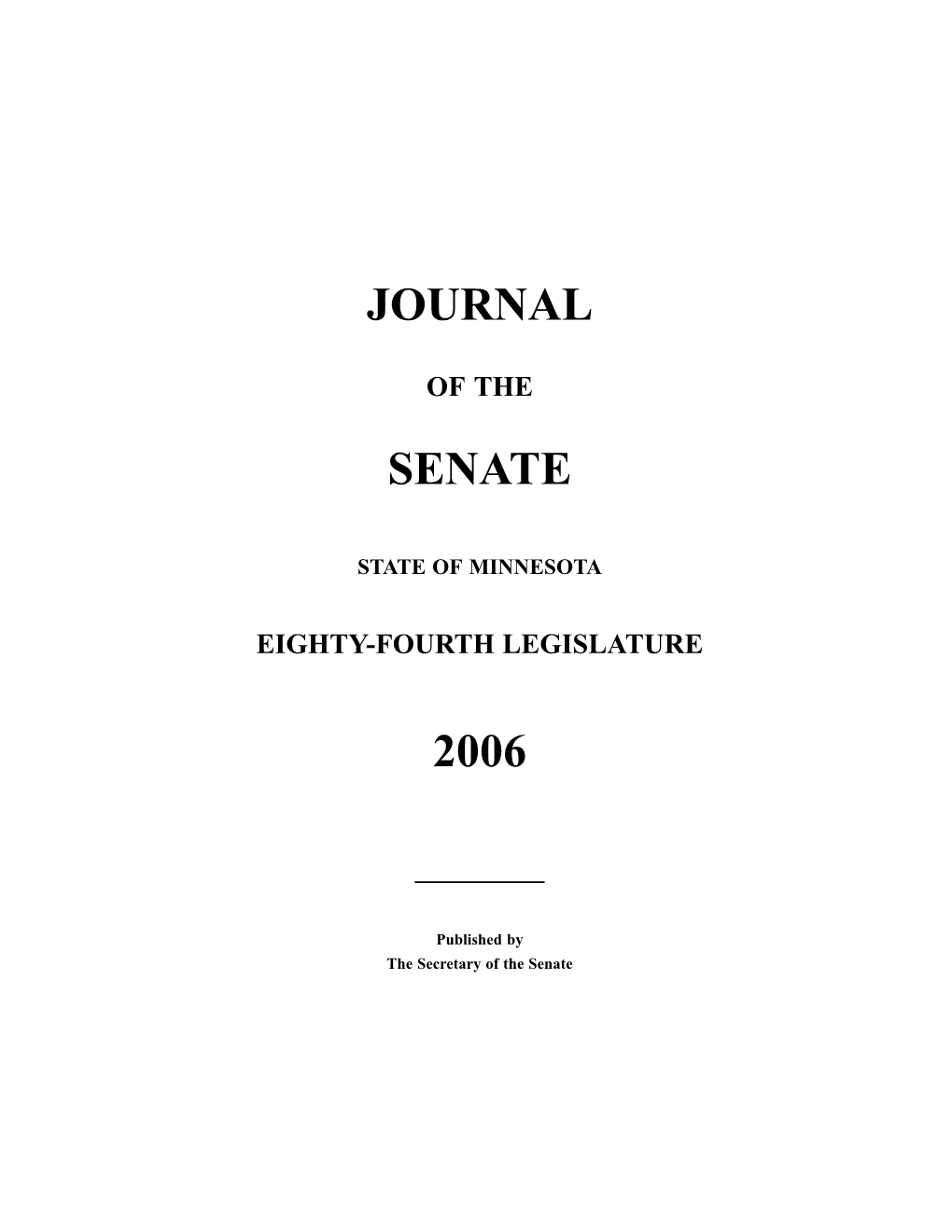 Journal Senate 2006