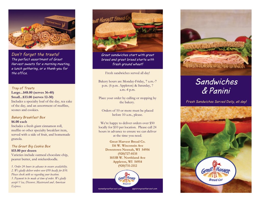 Sandwiches & Panini