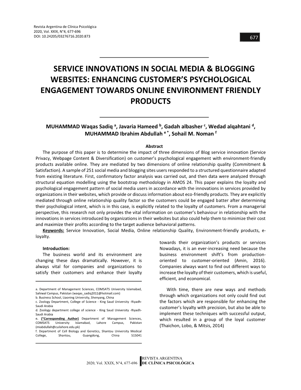 Service Innovations in Social Media & Blogging Websites