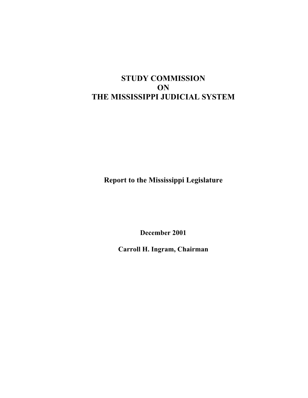 Study Commission on the Mississippi Judicial System
