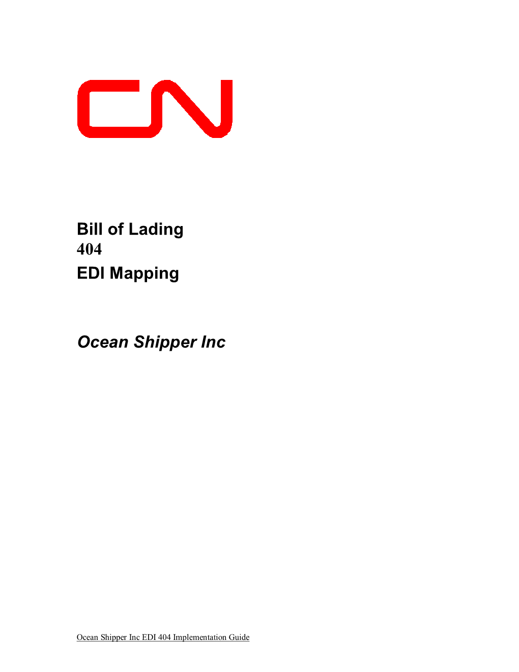 Bill of Lading 404 EDI Mapping Ocean Shipper