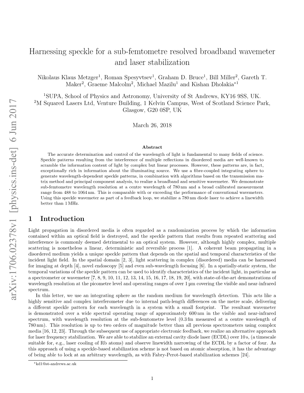 Harnessing Speckle for a Sub-Femtometre Resolved Broadband Wavemeter and Laser Stabilization