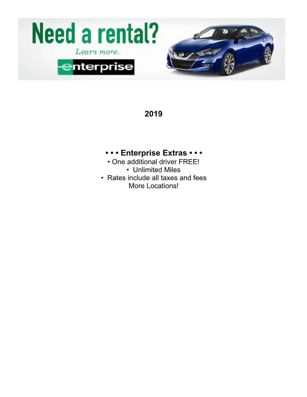 2019 • • • Enterprise Extras •